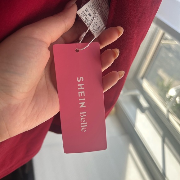 SHEIN Elegant Belle Midi Burgundy Dress - Picture 3 of 6